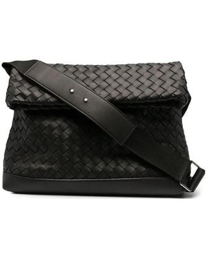 Bottega Veneta Large Intrecciato Messenger Bag - Black