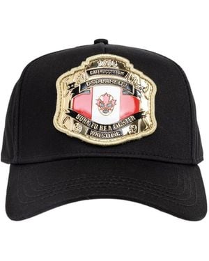 DSquared² Patterned Hat - Black