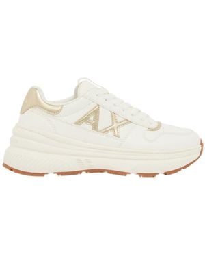 ARMANI EXCHANGE Sneakers With Metallic Details And Rubber Sole - White