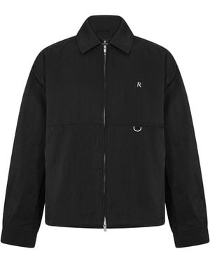Represent Solid Color Overshirt - Black