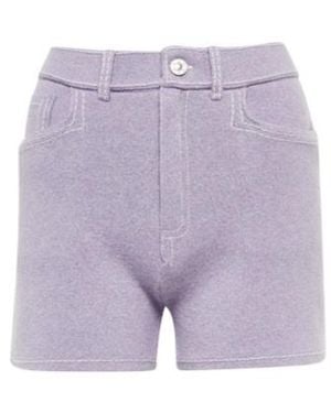 Barrie Cashmere And Cotton Shorts - Purple
