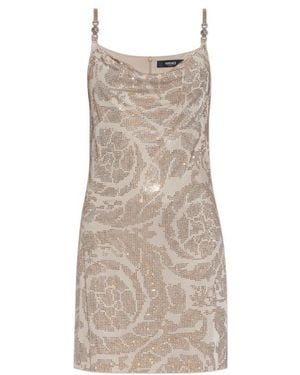 Versace Sequin-Detailed Sleeveless Dress - Natural