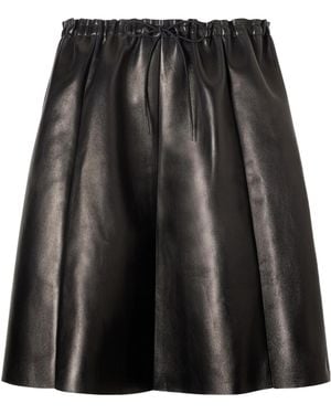 Stouls Naomi Paneled Leather Midi Skirt - Black
