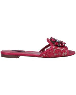Dolce & Gabbana Lace Print Sandals - Purple