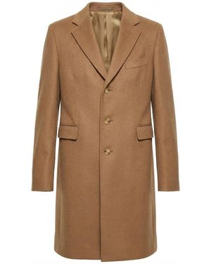 Gucci Cities Label Single Breasted Coat - Brown