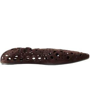 Alaïa Cutout Flat Shoes - Brown