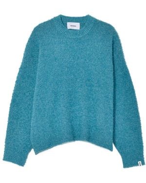 Bonsai Crew-Neck Logo Tag Sweater - Blue