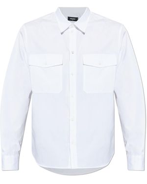 DSquared² Chest Pocket Long-Sleeved Shirt - White