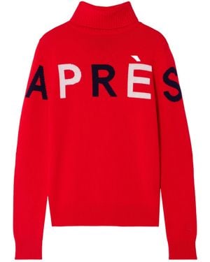 Perfect Moment Intarsia Merino Wool Turtleneck Jumper - Red