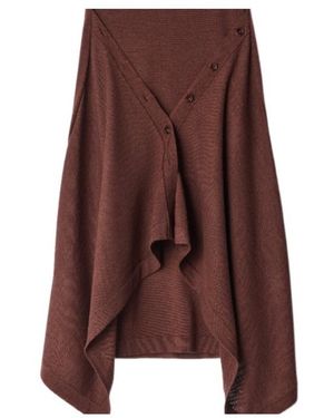Lemaire Draped Button-Detail Skirt - Brown