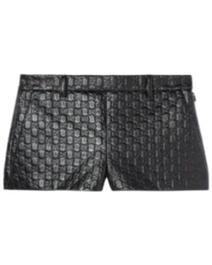 Gucci Logo Embossed Shorts - Black