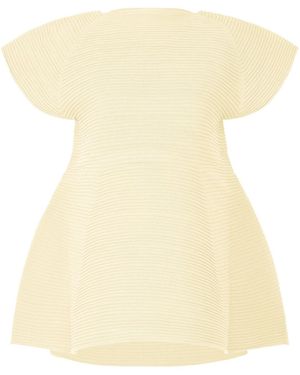 Issey Miyake Corrugated Knit Mini Dress - Natural