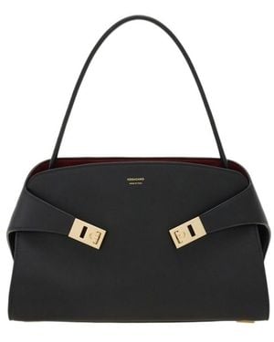 Ferragamo Ferragamo Hug Zipped Small Shoulder Bag - Black