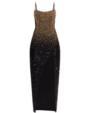 Balmain Sequin Embellished Spaghetti Strap Dress - Black