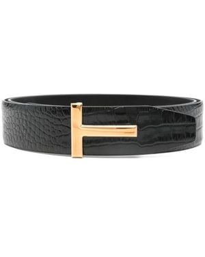 Tom Ford T-Logo Belt - White