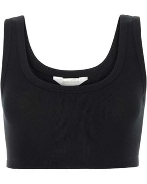 Palm Angels Sleeveless Cropped Top - Black