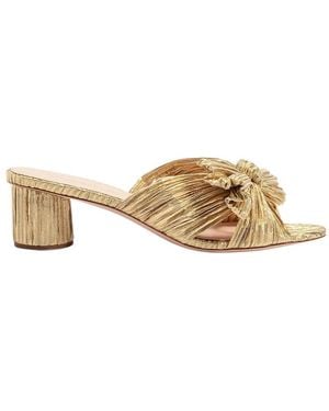 Loeffler Randall Emilia Pleated Knot Mules - Natural