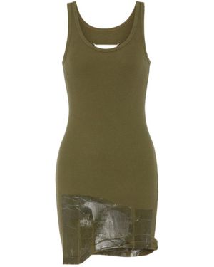 Maison Margiela Taped Ribbed Mini Dress - Green