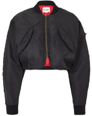 RE/DONE Cropped Bomber Jacket - Black