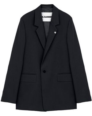 Jil Sander Single-Breasted Tailored Blazer - Blue