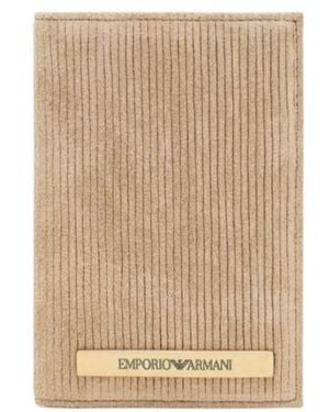 Emporio Armani Logo-Plaque Wallet - Natural