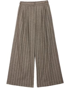 Ottod'Ame Ottod'Ame Pinstripe Wide-Leg Pants - Gray