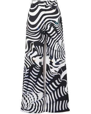 Mary Katrantzou Zebra-Print Stretch-Jersey Wide-Leg Trousers - White