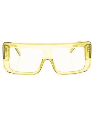 Rick Owens Rectangular Frame Glasses - Metallic