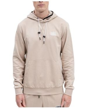 EA7 Logo Hooded Jumper - Natural