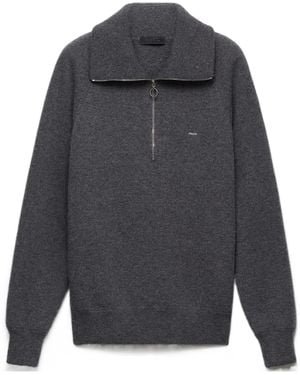 Prada Half Zipped Sweater - Gray