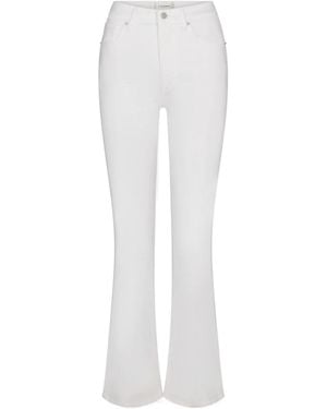 FRAME Super Stretch Denim Mid Rise Flare Full Length - White