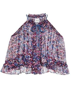 Isabel Marant Fabino Printed Georgette Top - Purple