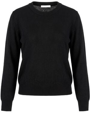 Patrizia Pepe Crew-Neck Long-Sleeve Sweater - Black