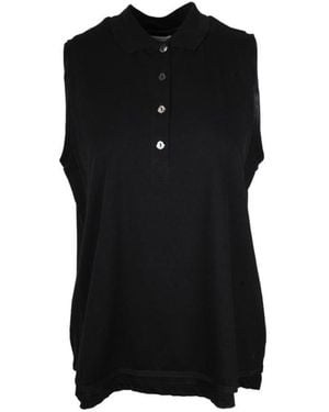 Moncler Button Sleeveless Blouse - Black