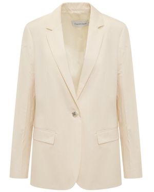 Calvin Klein Single Breasted Tailored Jacket - White