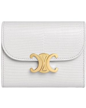 Celine Small Flap Wallet Triomphe - White