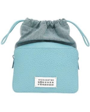 Maison Margiela Panelled Drawstring Shoulder Bag - Blue