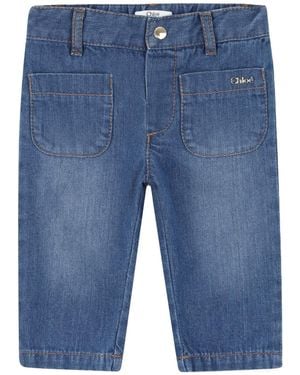 Chloé Logo-Appliqu Jeans - Blue