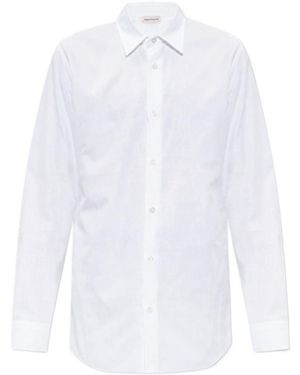 McQueen Collared Button-Up Shirt - White