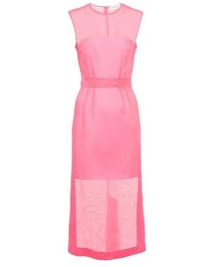 Sportmax Fresco Cotton Voile Midi Dress - Pink