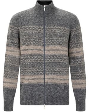 Brunello Cucinelli High-Neck Long-Sleeved Knitwear - Grey
