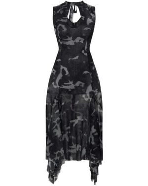 MISBHV Keyhole-Neck Asymmetric Dress - Black
