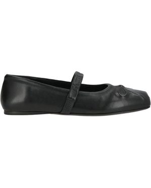 Marni Minimalist Solidcolor Mary Jane Leather Shoes - Black