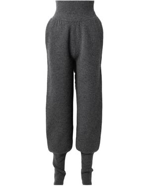 Altuzarra Ribbed Merino Wool Tapered Trousers - Grey