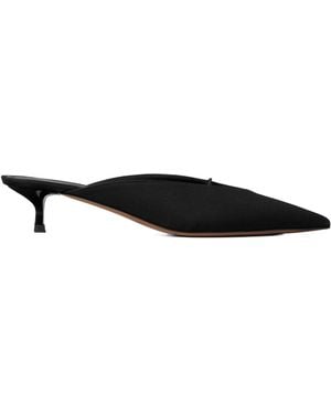 Neous Solid Satin Mules - Black