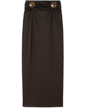 Christopher Esber Mineral-Stone Ruched Skirt - Brown