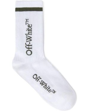 Off-White c/o Virgil Abloh Line Mid Bookish Ribbed Socks - White