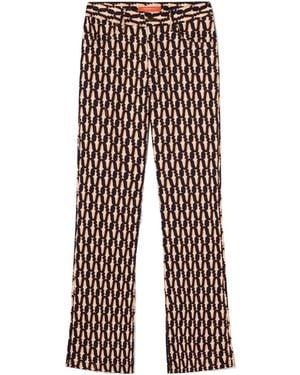 La DoubleJ Geometric-Print Flare Jeans - Multicolor