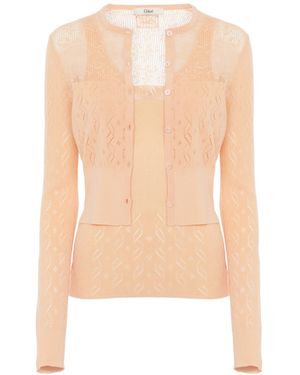 Chloé Chloé Knitted Cardigan Set - White