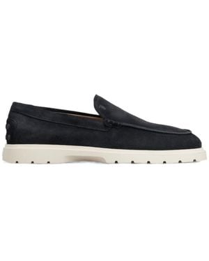 Tod's Round Toe Slip-On Loafers - Blue